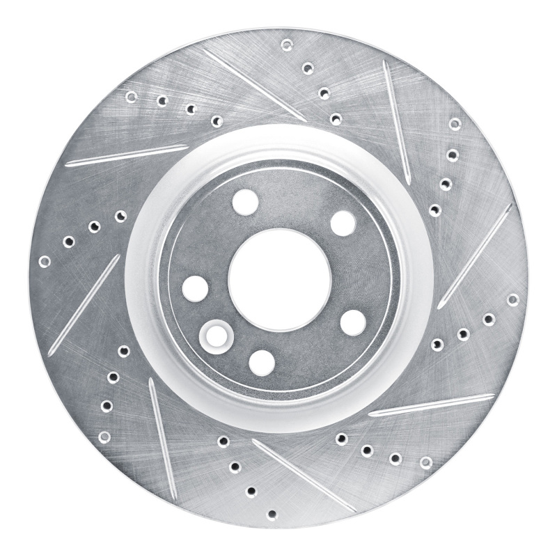 Jaguar F-Pace Brake Rotor (1) - Front Right - R1 Concepts - Drilled & Slotted - Silver - 2020